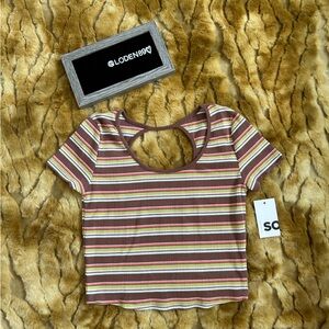 NWT Cute Striped Crop Tee